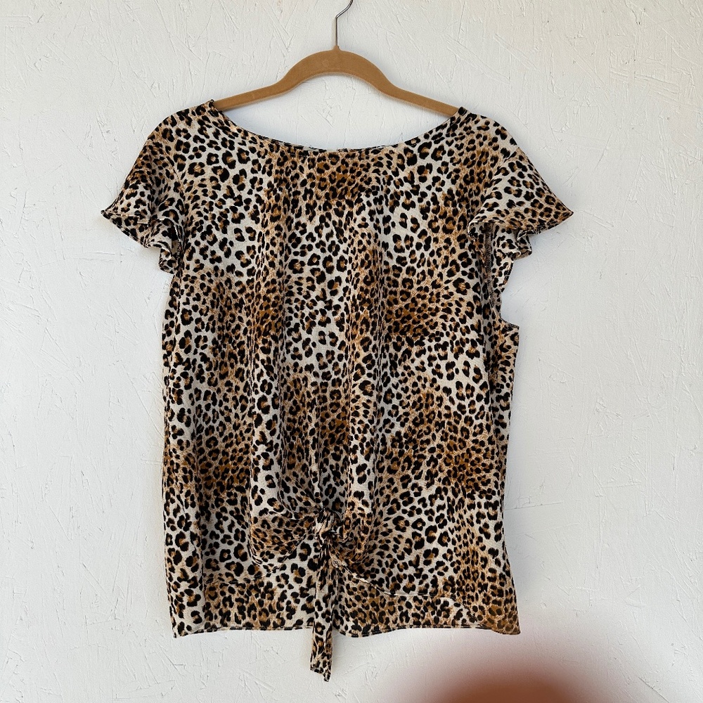 Green Envelope Cheetah Print Large Blouse